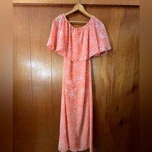 Vintage Albert Capraro for Sheer off-shoulder Tangerine Dream Dress XS/S